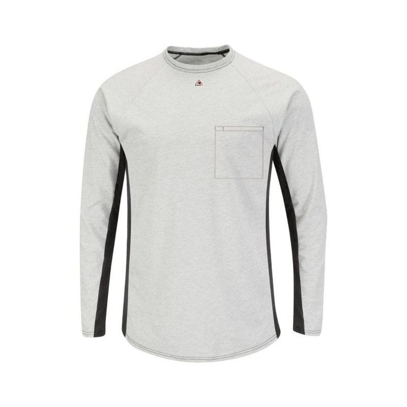 Long Sleeve FR Two-Tone Base Layer with Concealed Chest Pocket - EXCEL FR Thumbnail