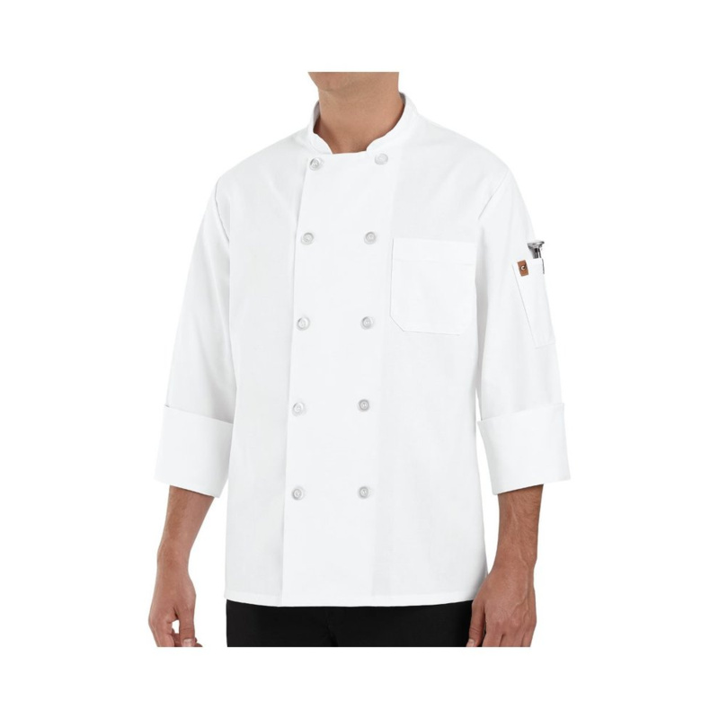 100% Polyester Ten Pearl Button Chef Coat Thumbnail