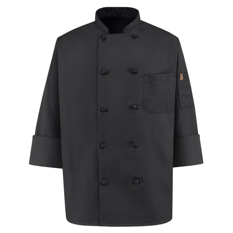 Black Knot Button Chef Coat Thumbnail
