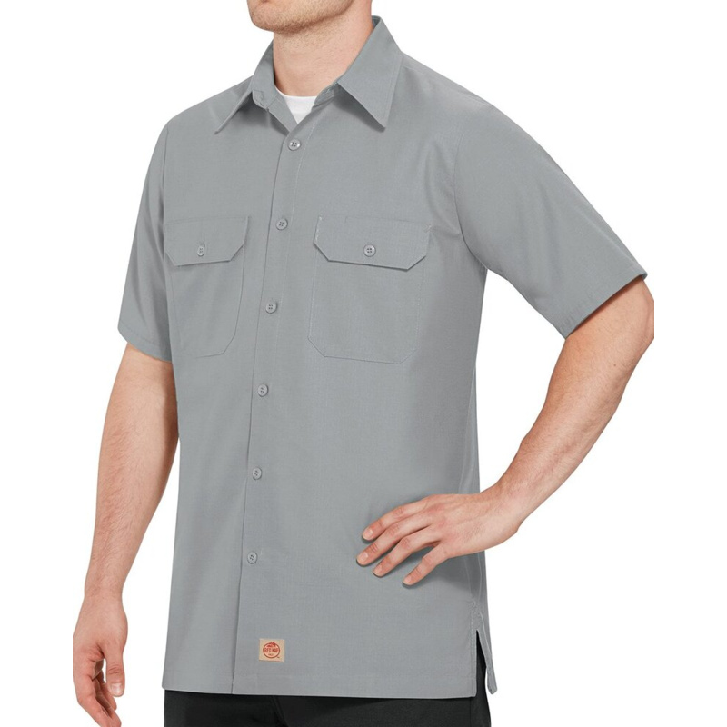 Ripstop Short Sleeve Work Shirt Long Sizes Thumbnail