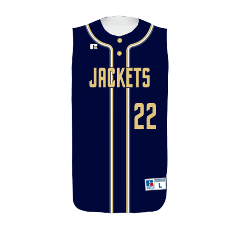 Sublimated Sleeveless Two-Button Performance Mesh Baseball Jersey Thumbnail