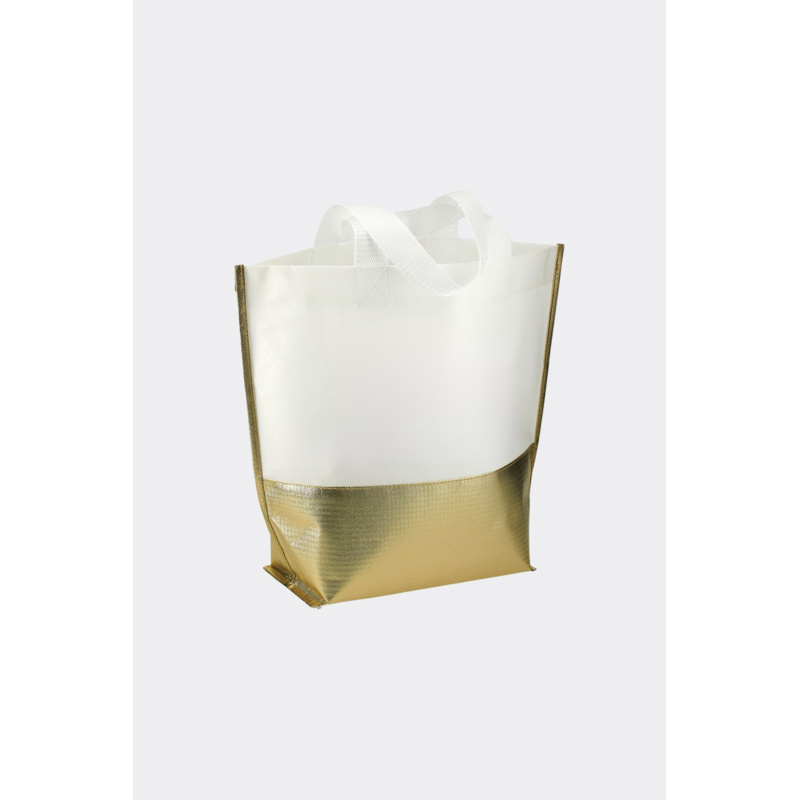 Large Laminated Metallic Bottom Tote Thumbnail