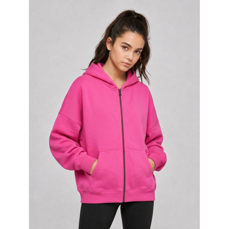 Studio Essentials Oversized Drop Shoulder Zip Hoodie Thumbnail