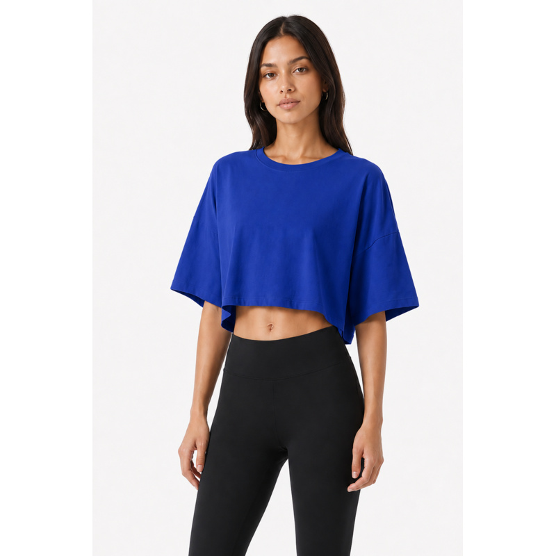Studio Essentials Oversized Drop Shoulder Crop T-Shirt Thumbnail