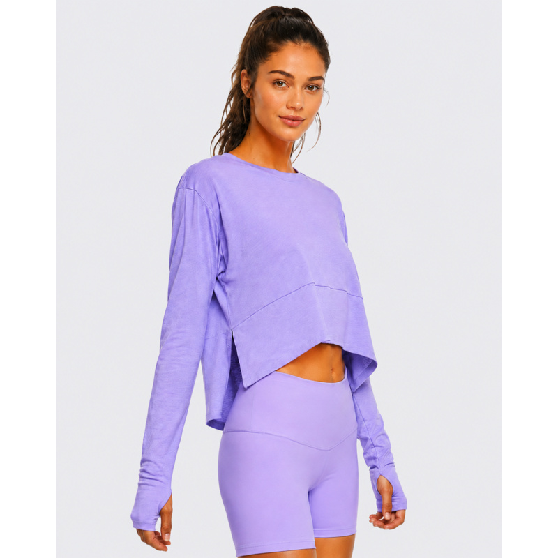 Studio Essentials Crop Hi Low Long Sleeve Thumbnail