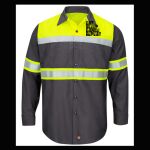 Hi-Visibility Colorblock Ripstop Long Sleeve Work Shirt - TALL Thumbnail