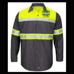 Hi-Visibility Colorblock Ripstop Long Sleeve Work Shirt - TALL Thumbnail