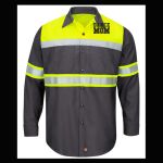 Hi-Visibility Colorblock Ripstop Long Sleeve Work Shirt - TALL Thumbnail