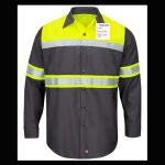 Hi-Visibility Colorblock Ripstop Long Sleeve Work Shirt - TALL Thumbnail