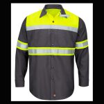 Hi-Visibility Colorblock Ripstop Long Sleeve Work Shirt - TALL Thumbnail