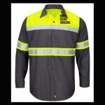 Hi-Visibility Colorblock Ripstop Long Sleeve Work Shirt - TALL Thumbnail