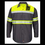 Hi-Visibility Colorblock Ripstop Long Sleeve Work Shirt - TALL Thumbnail