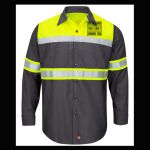 Hi-Visibility Colorblock Ripstop Long Sleeve Work Shirt - TALL Thumbnail