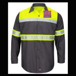 Hi-Visibility Colorblock Ripstop Long Sleeve Work Shirt - TALL Thumbnail
