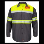 Hi-Visibility Colorblock Ripstop Long Sleeve Work Shirt - TALL Thumbnail