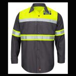 Hi-Visibility Colorblock Ripstop Long Sleeve Work Shirt - TALL Thumbnail