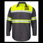 Hi-Visibility Colorblock Ripstop Long Sleeve Work Shirt - TALL Thumbnail