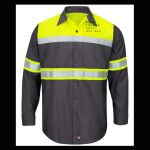 Hi-Visibility Colorblock Ripstop Long Sleeve Work Shirt - TALL Thumbnail