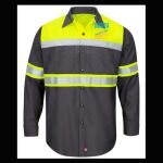Hi-Visibility Colorblock Ripstop Long Sleeve Work Shirt - TALL Thumbnail