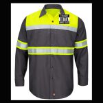 Hi-Visibility Colorblock Ripstop Long Sleeve Work Shirt - TALL Thumbnail