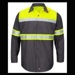 Hi-Visibility Colorblock Ripstop Long Sleeve Work Shirt - TALL Thumbnail