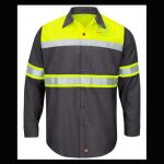Hi-Visibility Colorblock Ripstop Long Sleeve Work Shirt - TALL Thumbnail