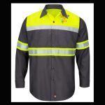Hi-Visibility Colorblock Ripstop Long Sleeve Work Shirt - TALL Thumbnail
