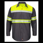 Hi-Visibility Colorblock Ripstop Long Sleeve Work Shirt - TALL Thumbnail