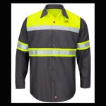 Hi-Visibility Colorblock Ripstop Long Sleeve Work Shirt - TALL Thumbnail