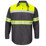 Hi-Visibility Colorblock Ripstop Long Sleeve Work Shirt Thumbnail