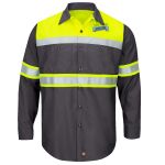 Hi-Visibility Colorblock Ripstop Long Sleeve Work Shirt Thumbnail