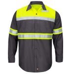 Hi-Visibility Colorblock Ripstop Long Sleeve Work Shirt Thumbnail