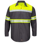 Hi-Visibility Colorblock Ripstop Long Sleeve Work Shirt Thumbnail