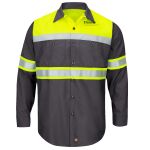 Hi-Visibility Colorblock Ripstop Long Sleeve Work Shirt Thumbnail