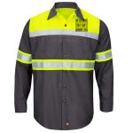Hi-Visibility Colorblock Ripstop Long Sleeve Work Shirt Thumbnail