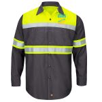 Hi-Visibility Colorblock Ripstop Long Sleeve Work Shirt Thumbnail