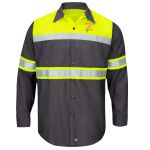 Hi-Visibility Colorblock Ripstop Long Sleeve Work Shirt Thumbnail