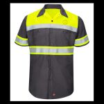 Hi-Visibility Colorblock Ripstop Short Sleeve Work Shirt - TALL Thumbnail