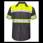 Hi-Visibility Colorblock Ripstop Short Sleeve Work Shirt - TALL Thumbnail