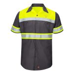 Hi-Visibility Colorblock Ripstop Short Sleeve Work Shirt Thumbnail