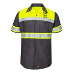 Hi-Visibility Colorblock Ripstop Short Sleeve Work Shirt Thumbnail