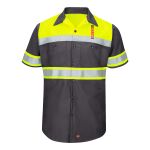 Hi-Visibility Colorblock Ripstop Short Sleeve Work Shirt Thumbnail