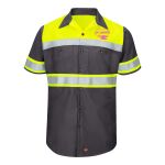 Hi-Visibility Colorblock Ripstop Short Sleeve Work Shirt Thumbnail