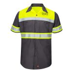 Hi-Visibility Colorblock Ripstop Short Sleeve Work Shirt Thumbnail