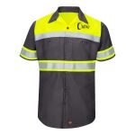 Hi-Visibility Colorblock Ripstop Short Sleeve Work Shirt Thumbnail