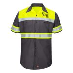 Hi-Visibility Colorblock Ripstop Short Sleeve Work Shirt Thumbnail