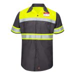 Hi-Visibility Colorblock Ripstop Short Sleeve Work Shirt Thumbnail