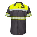 Hi-Visibility Colorblock Ripstop Short Sleeve Work Shirt Thumbnail
