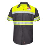 Hi-Visibility Colorblock Ripstop Short Sleeve Work Shirt Thumbnail