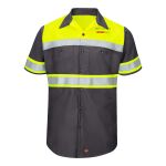 Hi-Visibility Colorblock Ripstop Short Sleeve Work Shirt Thumbnail